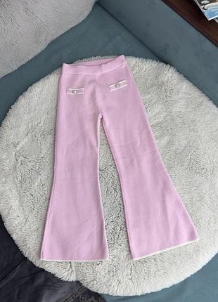 Штани вʼязані кльош палаццо рожеві old money river island на дівчинку 5-6 років