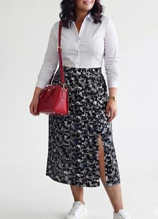 стильная легкая юбка в цветочек с разрезом от shein 🌸.