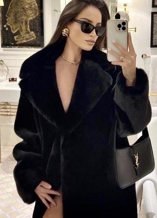 Чорна oversize шуба zara 🖤