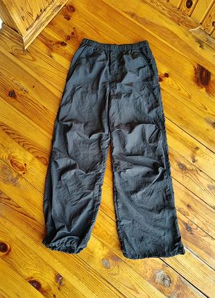 Спортивные штаны / парашюты / джоггеры h&amp;m широкие нейлонные на pict 170 cm (xs-s) серые
