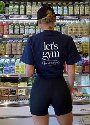 Футболка жіноча let's gym повсякденна для спорту чорна