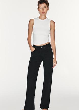 Жіночі джинси zara trf wide leg чорні