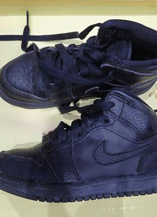 Оригинал nike air jordan 1 mid — детские кожаные хайтопы, ботинки, кроссовки