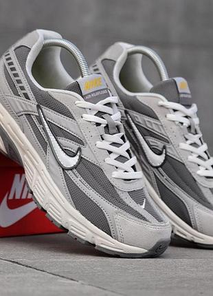 Кросівки чоловічі nike initiator сірі легкі прогулянкові кроси із натуральної шкіри найк ініціатор шкіряне взуття на весну літо
