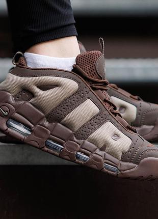 Женские кроссовки nike air more uptempo low nd коричневые необычные для женщин из натуральной кожи повседневные на демисезон найк