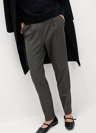 Серые зауженные брюки с завязкой от marks &amp; spencer