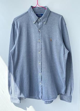Чоловіча трикотажна сорочка polo ralph lauren knit oxford (розмір l) / оригінал