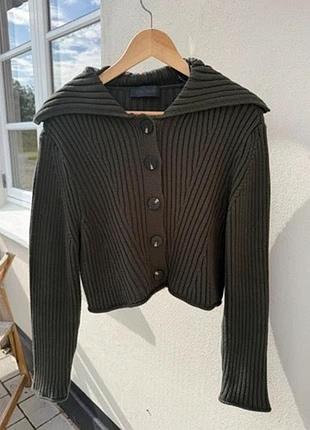 Жіночий вʼязаний кардиган жакет з відкладним коміром zara розмір с