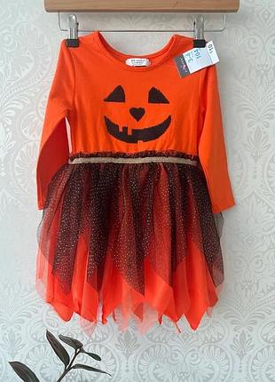 Новое карнавальное платье тыква хеллоуин. 3-4 года. primark