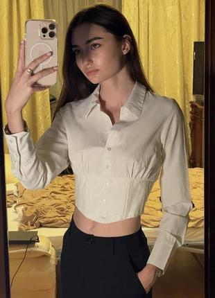Сорочка жіноча корсетна біла