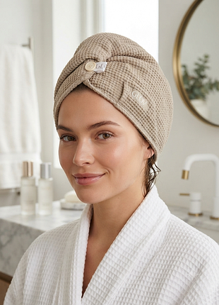 Лляний тюрбан для волосся (linen hair wrap) від бренду glov.  польща