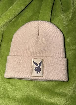 Шапка біні унісекс playboy бежева