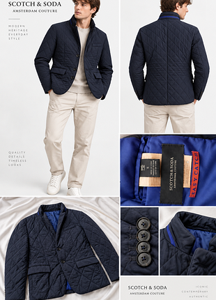 Чоловіча куртка-піджак scotch & soda / quilted padded blazer / стьобана утеплена / приталена / s