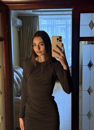 Коротка сукня жіноча zara темно зелена