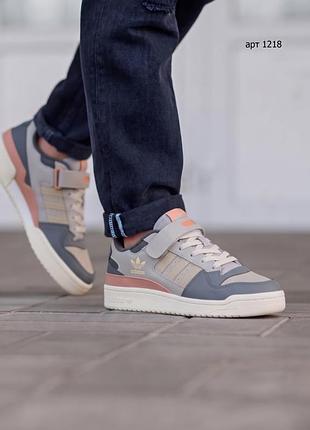 Кроссовки мужские 40-45 adidas forum 84 low grey orange