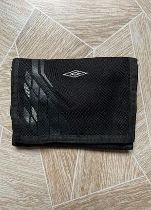 Кошелек retro vintage umbro pro black nylon wallet reflective logo sport football y2k