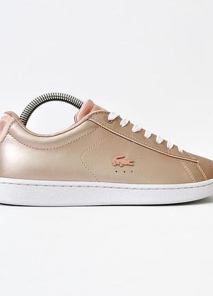 Брендові оригінальні пудрові шкіряні кеди кросівки lacoste