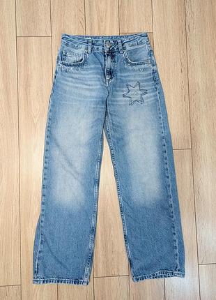 Прямые широкие джинсы zara 2
