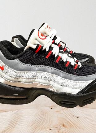 Кросівки дитячі nike air max чорні, сріблясті, червоні, розмір 31.5, довжина устілки 20 см