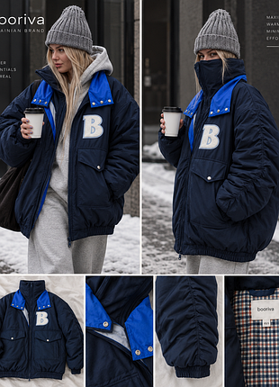 Зимовий бомбер-пуховик booriva / український бренд / mega oversize / до −25°c
