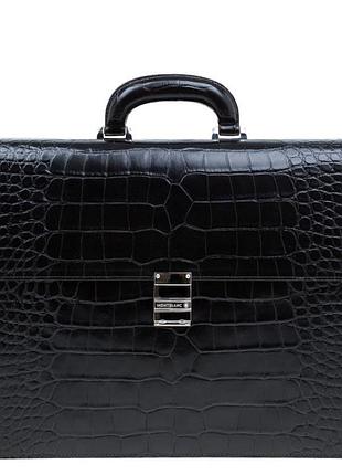 Портфель montblanc black alligator embossed