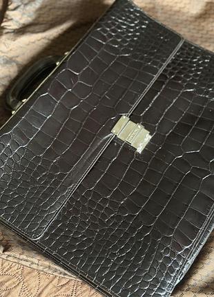 Портфель montblanc black alligator embossed 3