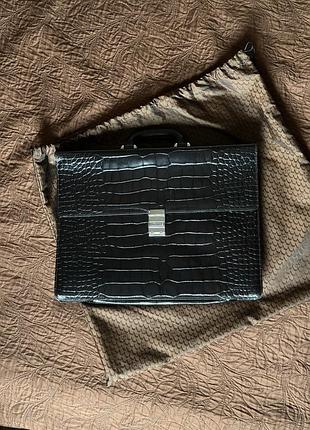 Портфель montblanc black alligator embossed 2