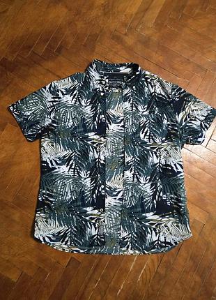 Angelo litrico crafted goods мужская рубашка slim fit с тропическим принтом l