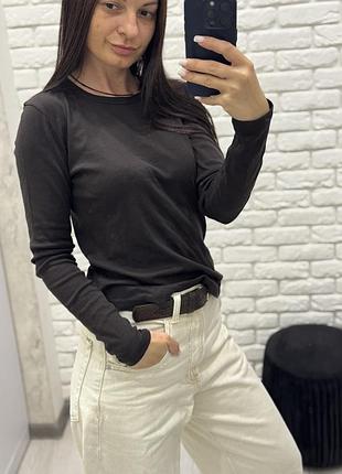 Лонгслів massimo dutti шоколадний 3