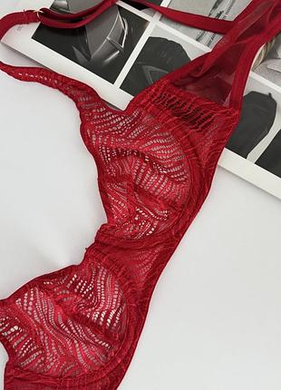 Ажурний червоний бра victoria’s secret з максимальною підтримкою грудей лінійки very sexy мереживний