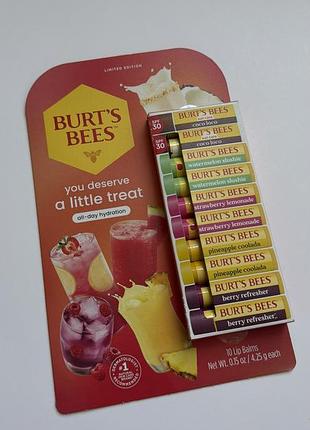 Burt’s bees limited edition drink mix lip balm set набір із 10 зволожувальних бальзамів для губ по 4,25 г