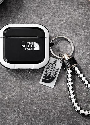 Защитный чехол для наушников airpods 4 the north face, ударостойкий кейс для эирподс 4 + брелок в подарок