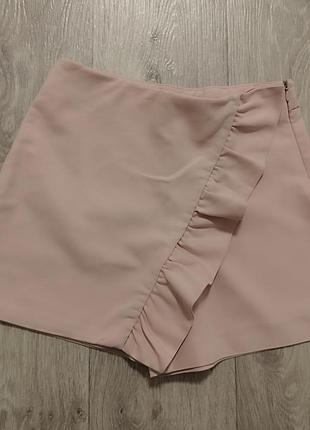 Юбка-шорты zara 140, летняя юбочка, юбка-шорты зара 140, юбка-шорты zara для девочки 9-10 лет, юбка нарядная с рюшами