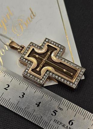 Серебряный крест 925 с позолотой