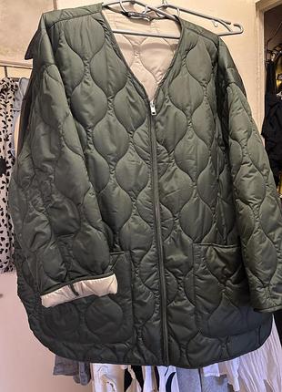 Куртка жіноча zara стьобана хакі m/l