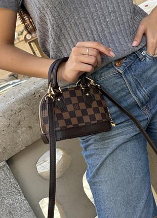 Сумка louis nano alma bag damier vuitton ebene canvas