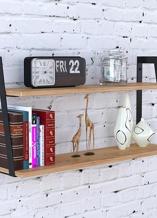 Полиця настінна loft design pl-5 дуб крафт золотий, 680x200 мм, металева, дсп