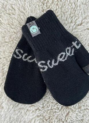 Дитячі рукавиці від 7-10 років дитячі рукавиці утеплені вовною подвійні рукавиці чорний