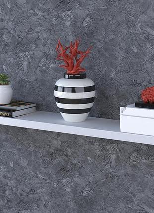 Настінна полиця loft design pl-6-36 біла 112 см з дсп та металевими кріпленнями