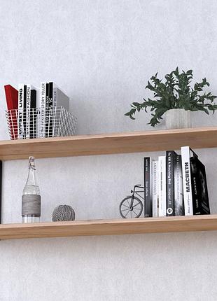 Полка настенная loft design pl-c дуб крафт золотой 112 см - полка для книг, декора, металла и дсп