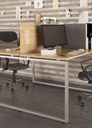 Двойной письменный стол loft design q-140 дуб борас
