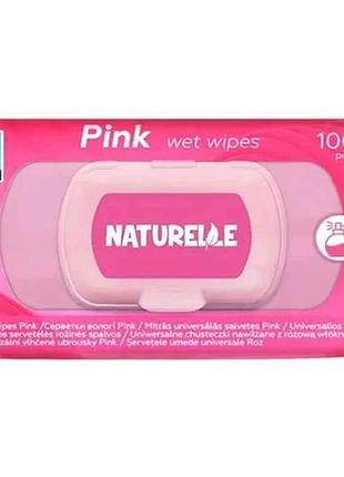 Влажные салфетки 100шт роженные pink (клапан) тм naturelle