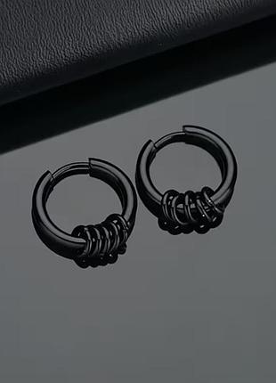Стальні сережки колечком stainless steel, медична сталь. діаметр 1,5 см.