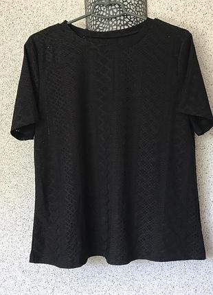 Чорна жіноча футболка / блуза, розмір 48-50 (l/xl)