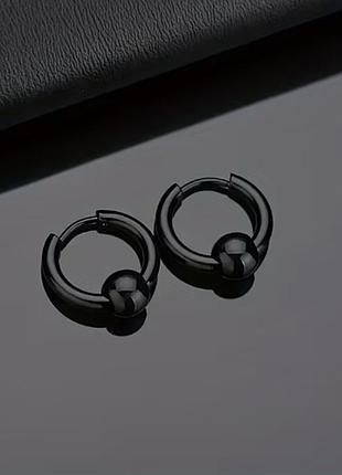 Стальні сережки колечком stainless steel, медична сталь. діаметр 1,5 см.