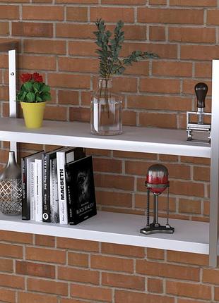Полка настенная loft design pl-2-36 белый, 92 см, металл + дсп, для книг, декора, вещей
