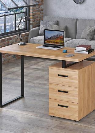 Письмовий стіл loft design l-27 дуб крафт золотий чорний