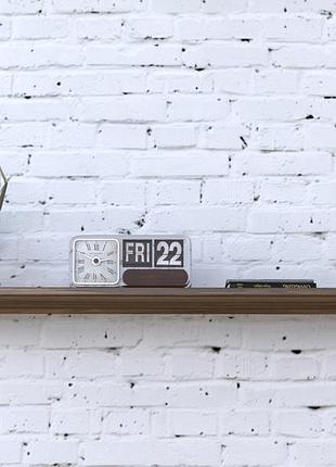 Полиця настінна loft design pl-6-18 (112 см) орех модена, дсп з чорними кронштейнами, 25 см глибина