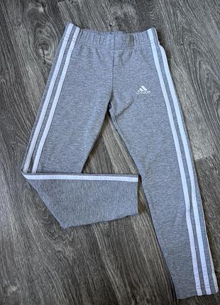 Лосини для дівчинки adidas сірі спортивні 128 см