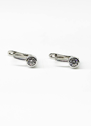 Срібні сережки зі вставкою swarovski zirconia